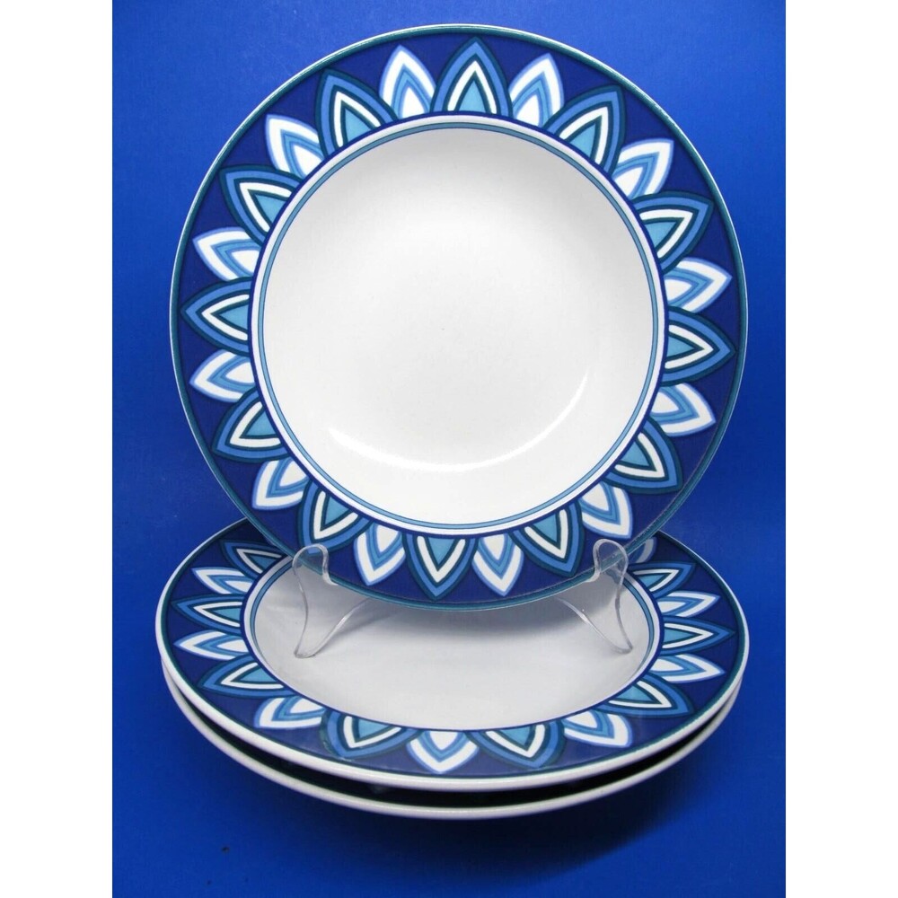 Mikasa Intaglio Villa  9 1/4" Rimmed Soup Bowls  Bundle of 3 discontinued